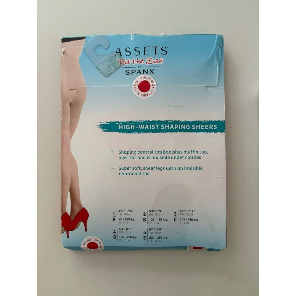 Spanx Assets Red Hot Label Sheers 2 124-155 lbs Barest Bare Shaping Nylons